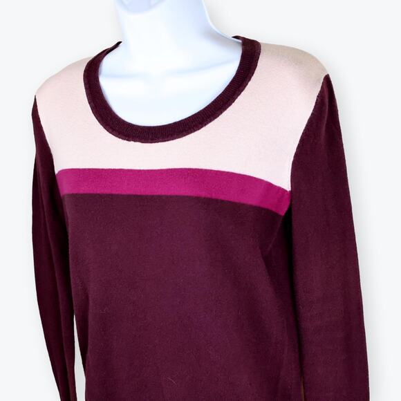 GAP Purple Magenta Cream Cotton Colorblock Sweater XS - Picture 4 of 7